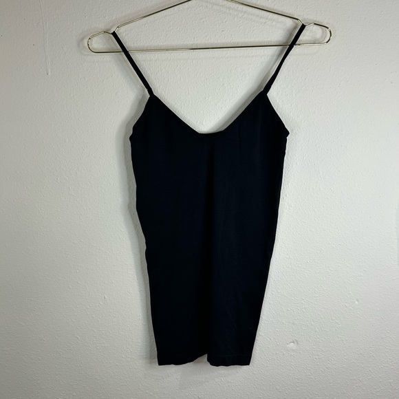 Tanco Black Slip Dress One Size Stretch Cami Adjustable Strap Bodycon Layer - Picture 1 of 6